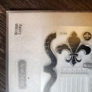 Close To My Heart My Acrylix B1366 Lucky Stamp Set Fleur De Lis Quotes Scrapbook